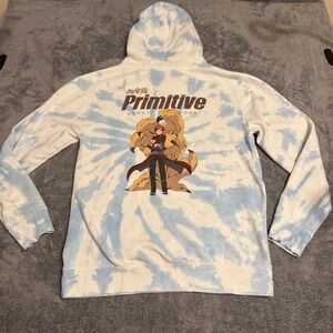 Primitive x Naruto Shippuden Gaara Tie Dye Hoodie Mens Medium Blue White Graphic